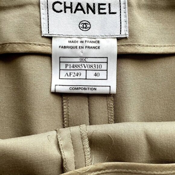 Chanel Beige Tan High Waist Straight Leg Pants - Picture 5 of 7
